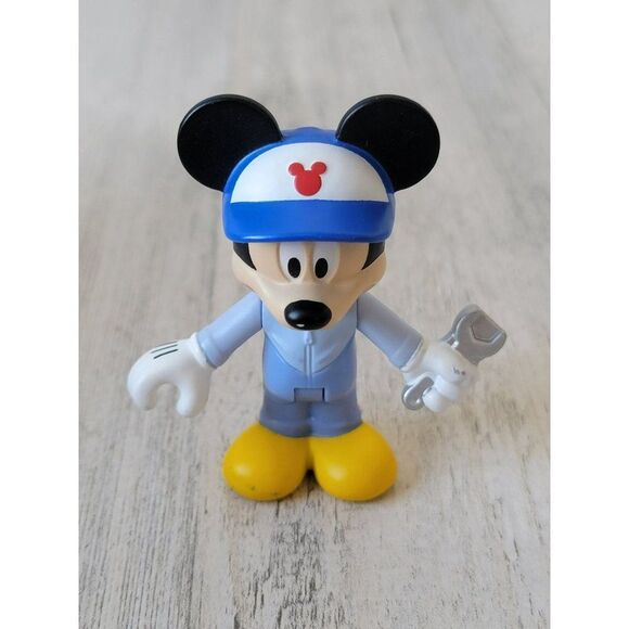 Mickey Mouse wrench mechanic jointed toy figure - Picture 1 of 4